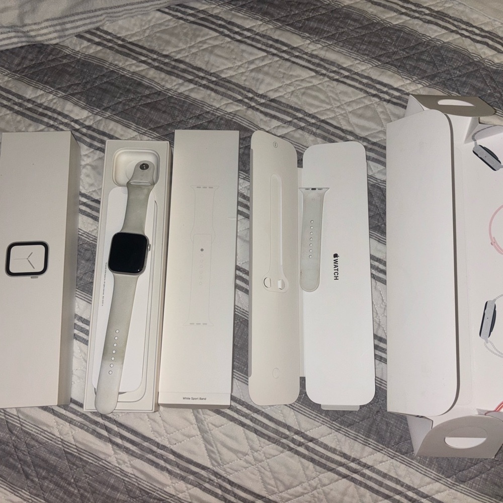 Apple Smartwatch with Light Gray Band
